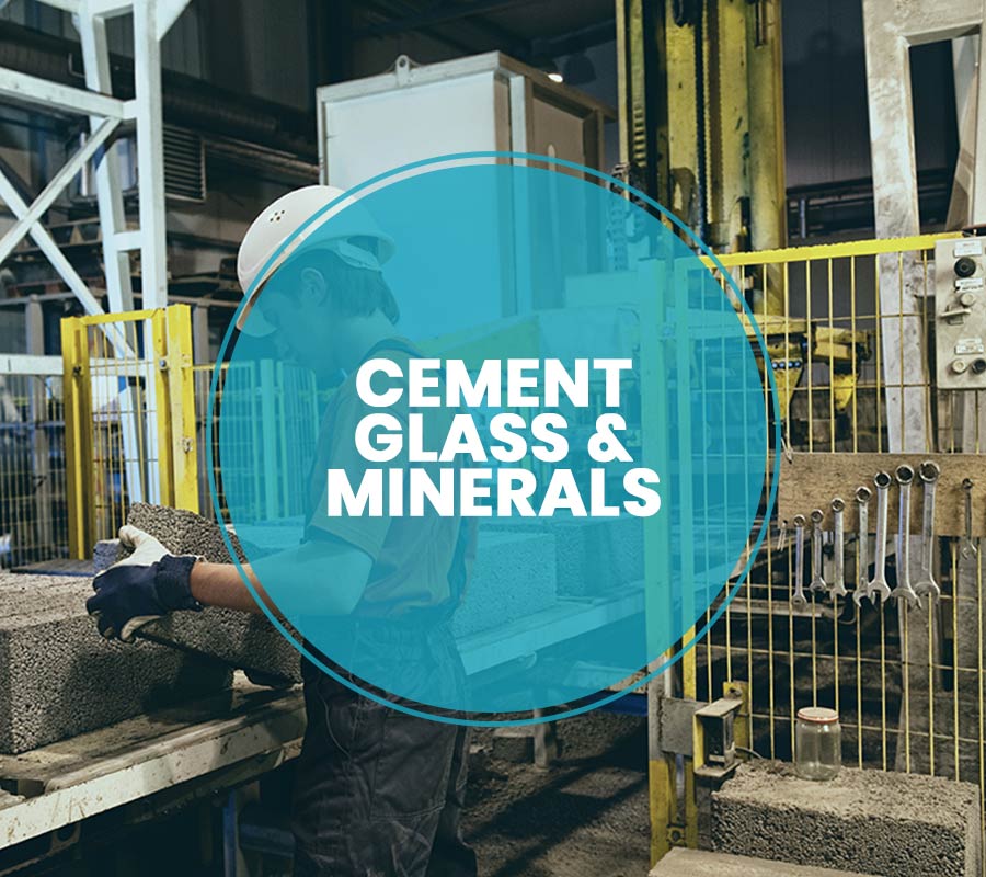 Cement, glass, minerals