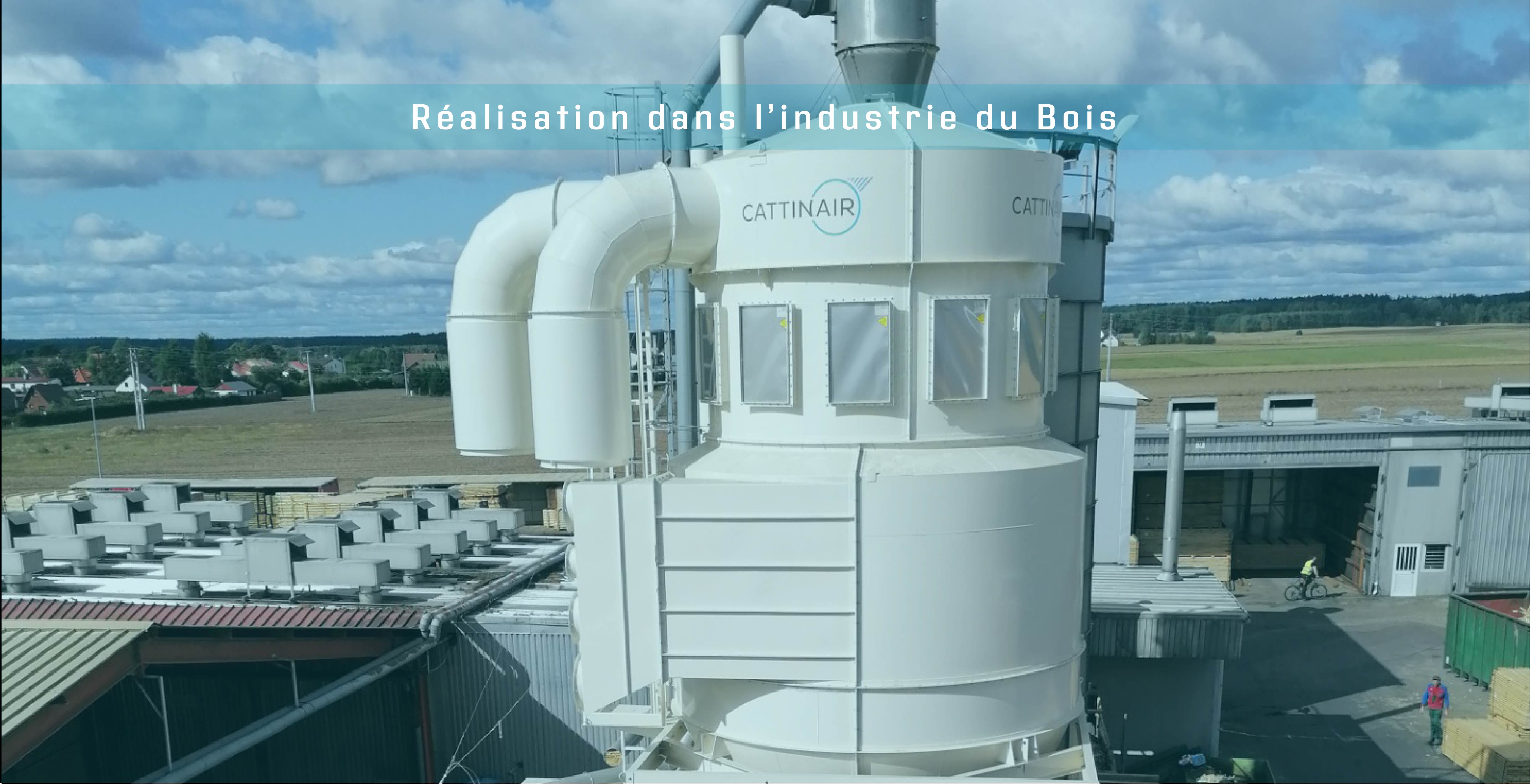 Réalisation CATTINAIR - aspiration avec solution transfert atelier raboterie pellets