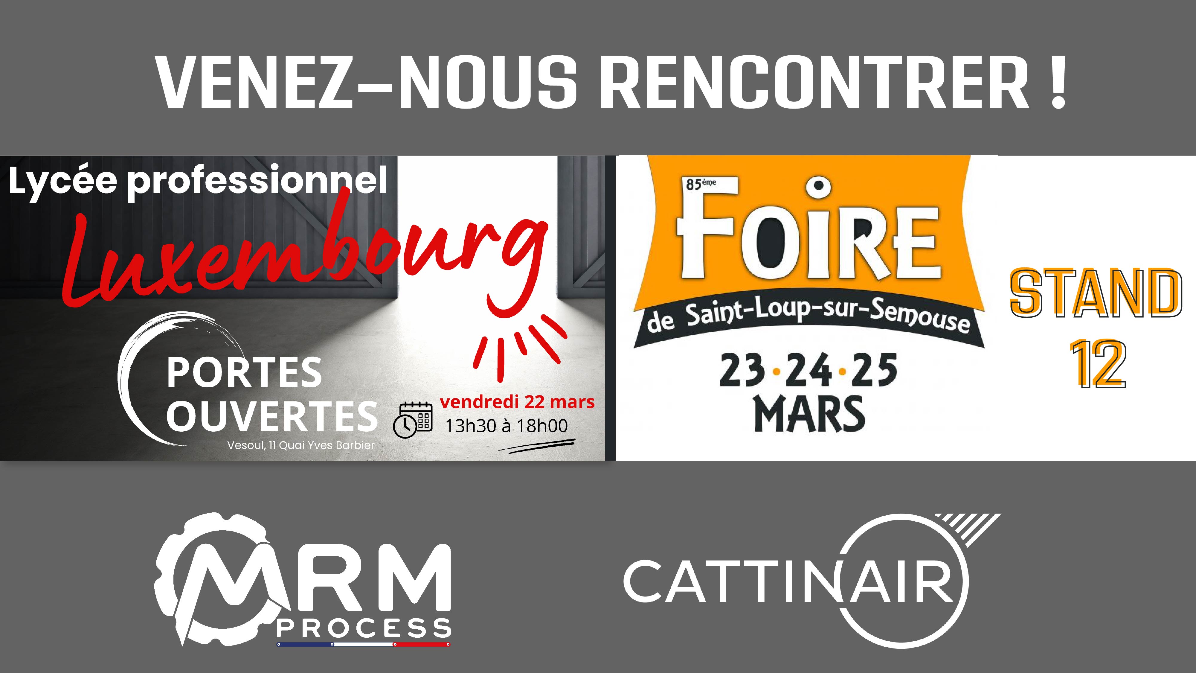 Retrouvez notre équipe RH lors des portes ouvertes du lycée professionnel Luxembourg à Vesoul et sur notre STAND 12 à la 85ème foire de Saint-Loup-sur-Semouse