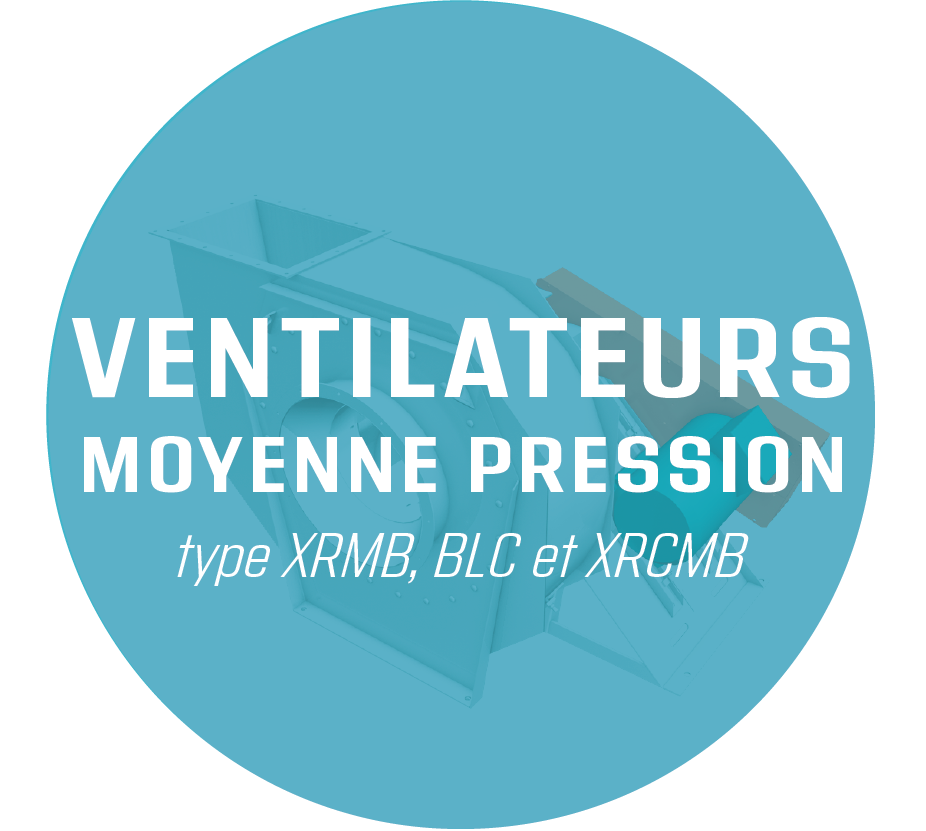 Ventilateurs moyenne pression type XRMB, BLC et XRCMB